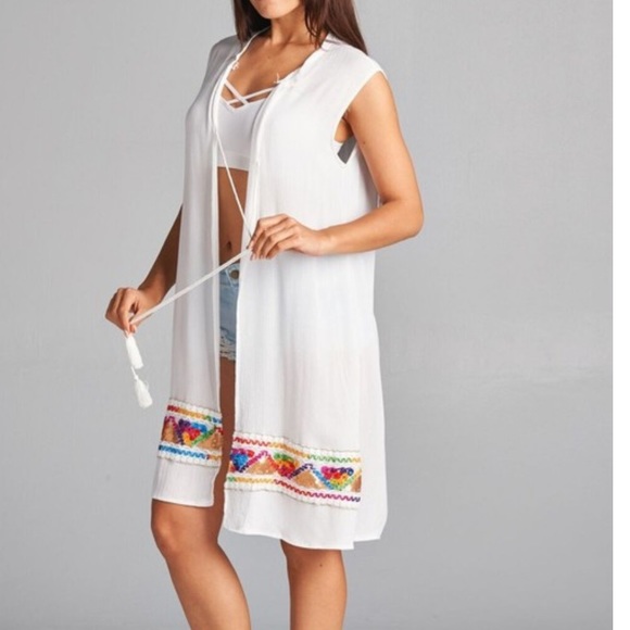 Velzera Other - ❗️Clearance ❗️Plus Sz Embroidery Vest(Coverup)